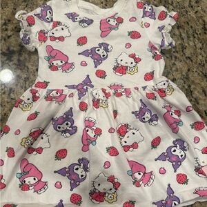 Hello Kitty White and Pink Kids Dress